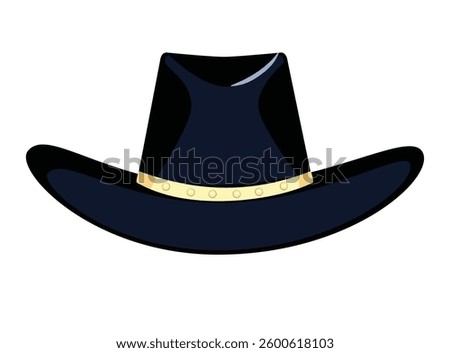 Cowboy hat isolated on white, vector illustration