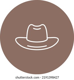 Cowboy Hat line circle icon vector image. Can also be used for web apps, mobile apps and print media.