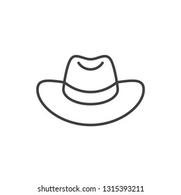 Cowboy hat line icon.