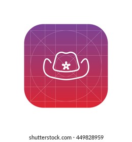 cowboy hat line icon