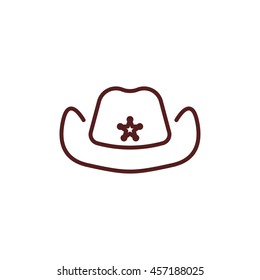 cowboy hat line icon