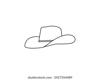 Cowboy hat line icon. Cowboy hat outline types flat thin line vector icon for apps and websites. liner vector icon in a flat style. Simple cartoon hat illustration.isolated on white background. EPS 10