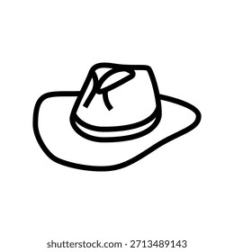 cowboy hat line icon vector. cowboy hat sign. isolated contour symbol black illustration