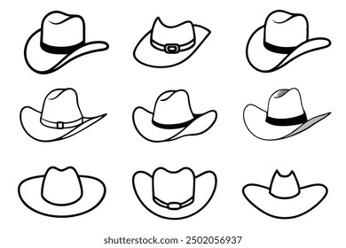 Línea de sombrero de vaquero son ilustración