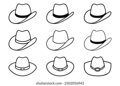 Cowboy Hat line are illustration