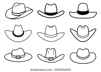 Cowboy Hat line are illustration