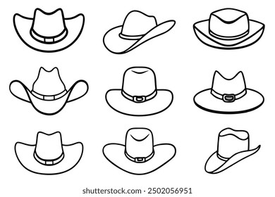 Cowboy Hat line are illustration