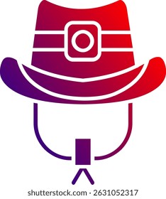 Cowboy hat Line vector Icon Design