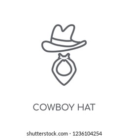 Cowboy Hat linear icon. Modern outline Cowboy Hat logo concept on white background from Desert collection. Suitable for use on web apps, mobile apps and print media.