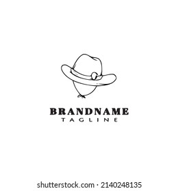 cowboy hat logo cartoon icon design template modern illustration