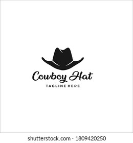 Cowboy hat logo design icon silhouette vector