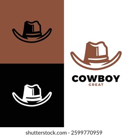 cowboy hat logo design template