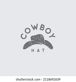 cowboy hat logo design with vintage concept and grunge texture graphic
