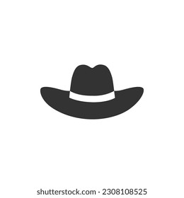 Cowboy Hat Logo Icon Flat style vector sign
