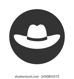 Icono de logotipo de sombrero de vaquero Signo de vector de estilo plano