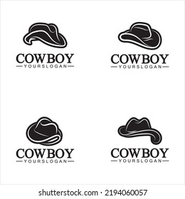 plantilla de diseño vectorial del logotipo de sombrero de vaquero