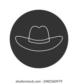 Cowboy Hut Logo Line Icon Flache Stil Vektorgrafik Zeichen