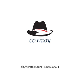 Cowboy hat logo template vector