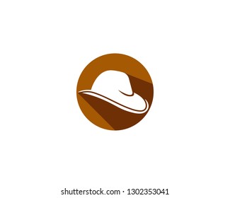 Cowboy hat logo template vector