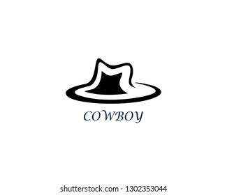 Cowboy hat logo template vector