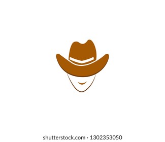 Cowboy hat logo template vector