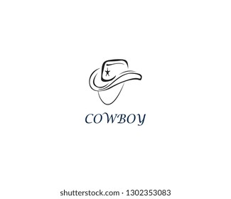 Cowboy hat logo template vector