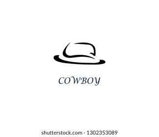 Cowboy hat logo template vector