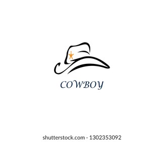 Cowboy hat logo template vector