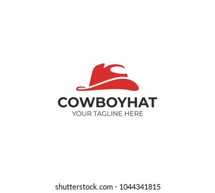 Cowboy hat logo template. Wild west clothes illustration. Texas hat logotype