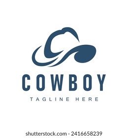Cowboy hat logo vector hat illustration line texas rodeo cowboy template design