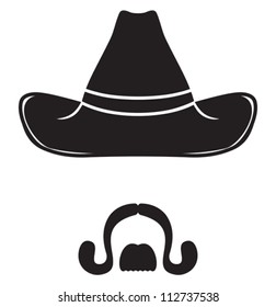 cowboy hat and mustache