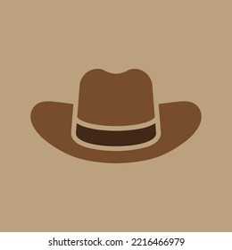 cowboy hat on brown background, vector illustration 