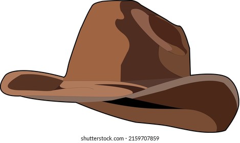 cowboy hat on white background in brown tones