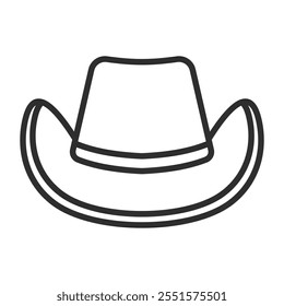 Cowboy hat outline icon, editable vector illustration and transparent graphic element. Isolated on white background