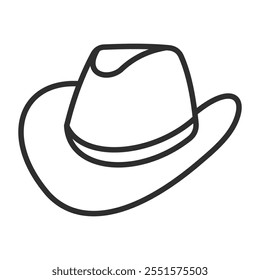 Cowboy hat outline icon, editable vector illustration and transparent graphic element. Isolated on white background