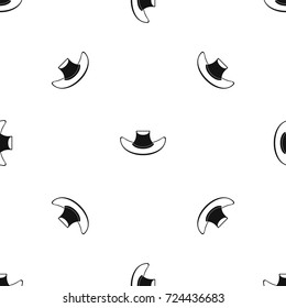 Cowboy hat pattern repeat seamless in black color for any design. Vector geometric illustration