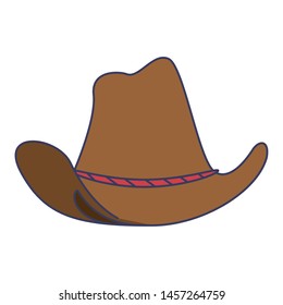 cowboy hat retro classic cartoon vector illustration graphic design