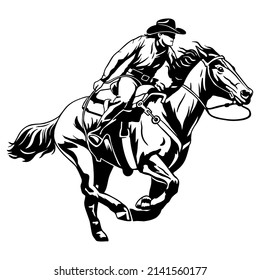 Silhueta de vetor de rodeio cowboy. Royalty Free Stock SVG Vector and Clip  Art
