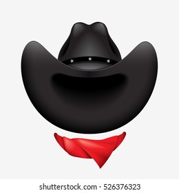 Cowboy hat and scarf - vector illustration

