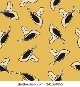 cowboy hat seamless pattern cartoon doodle