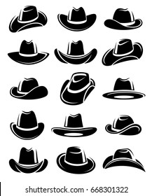 Cowboy hat set. Vector