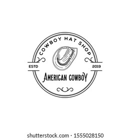 Cowboy Hat Shop Vintage Logo Design