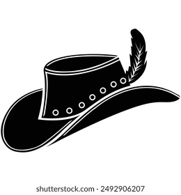 Cowboy hat silhouette, art, design, logo, outline, cow boy western hat  Instant Download