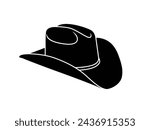 cowboy hat silhouette. cowboy hat isolated on white background. Vector illustration. cowboy hat illustration. hand drawn cowboy hat.