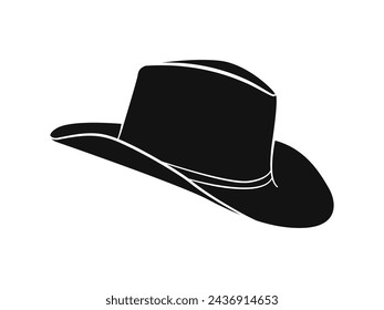 cowboy hat silhouette. cowboy hat isolated on white background. Vector illustration. cowboy hat illustration. hand drawn cowboy hat.