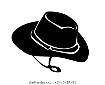 cowboy hat silhouette. cowboy hat isolated on white background. Vector illustration. cowboy hat illustration. hand drawn cowboy hat.