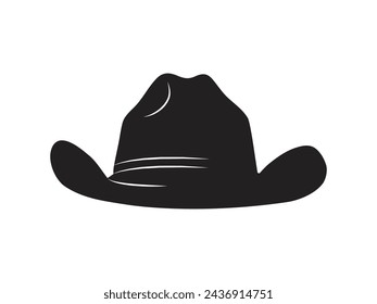 cowboy hat silhouette. cowboy hat isolated on white background. Vector illustration. cowboy hat illustration. hand drawn cowboy hat.