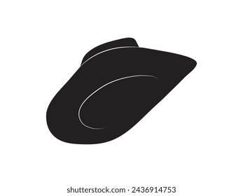 cowboy hat silhouette. cowboy hat isolated on white background. Vector illustration. cowboy hat illustration. hand drawn cowboy hat.