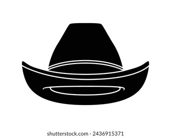 cowboy hat silhouette. cowboy hat isolated on white background. Vector illustration. cowboy hat illustration. hand drawn cowboy hat.