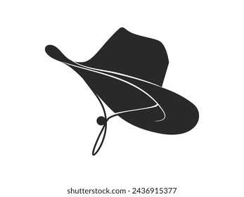 cowboy hat silhouette. cowboy hat isolated on white background. Vector illustration. cowboy hat illustration. hand drawn cowboy hat.